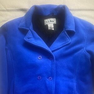 L.L. Bean Vintage Fleece Blue Pea Coat Women’s Large